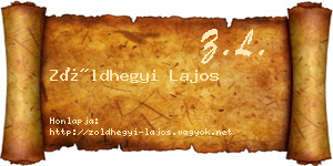 Zöldhegyi Lajos névjegykártya